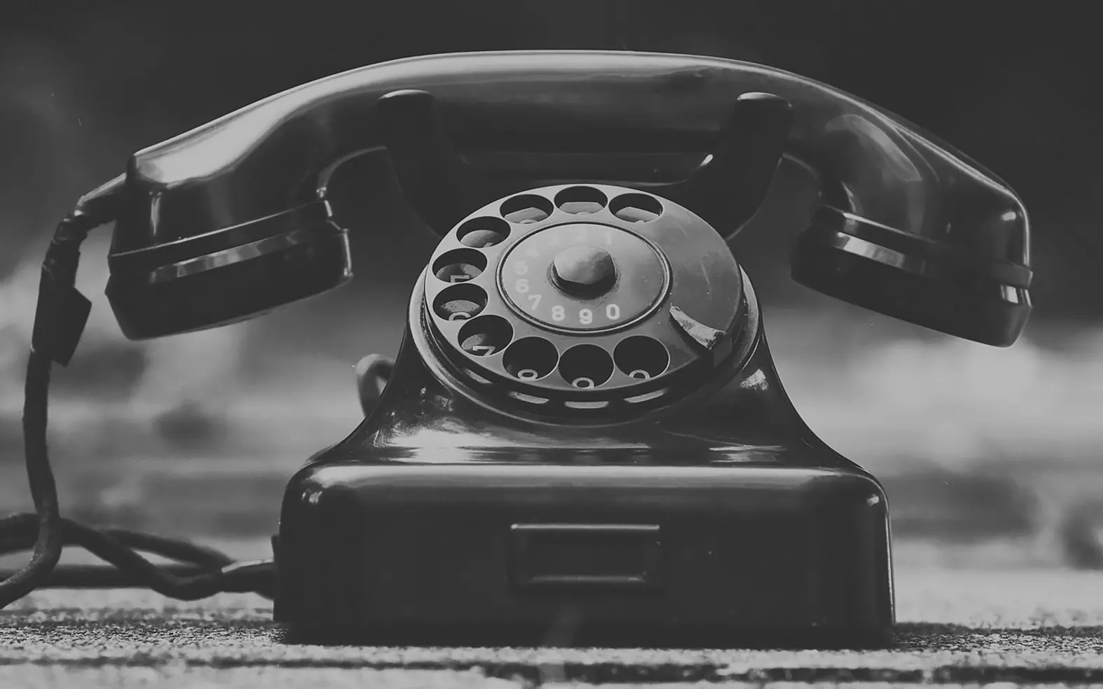 Telephone, vintage and monochrome